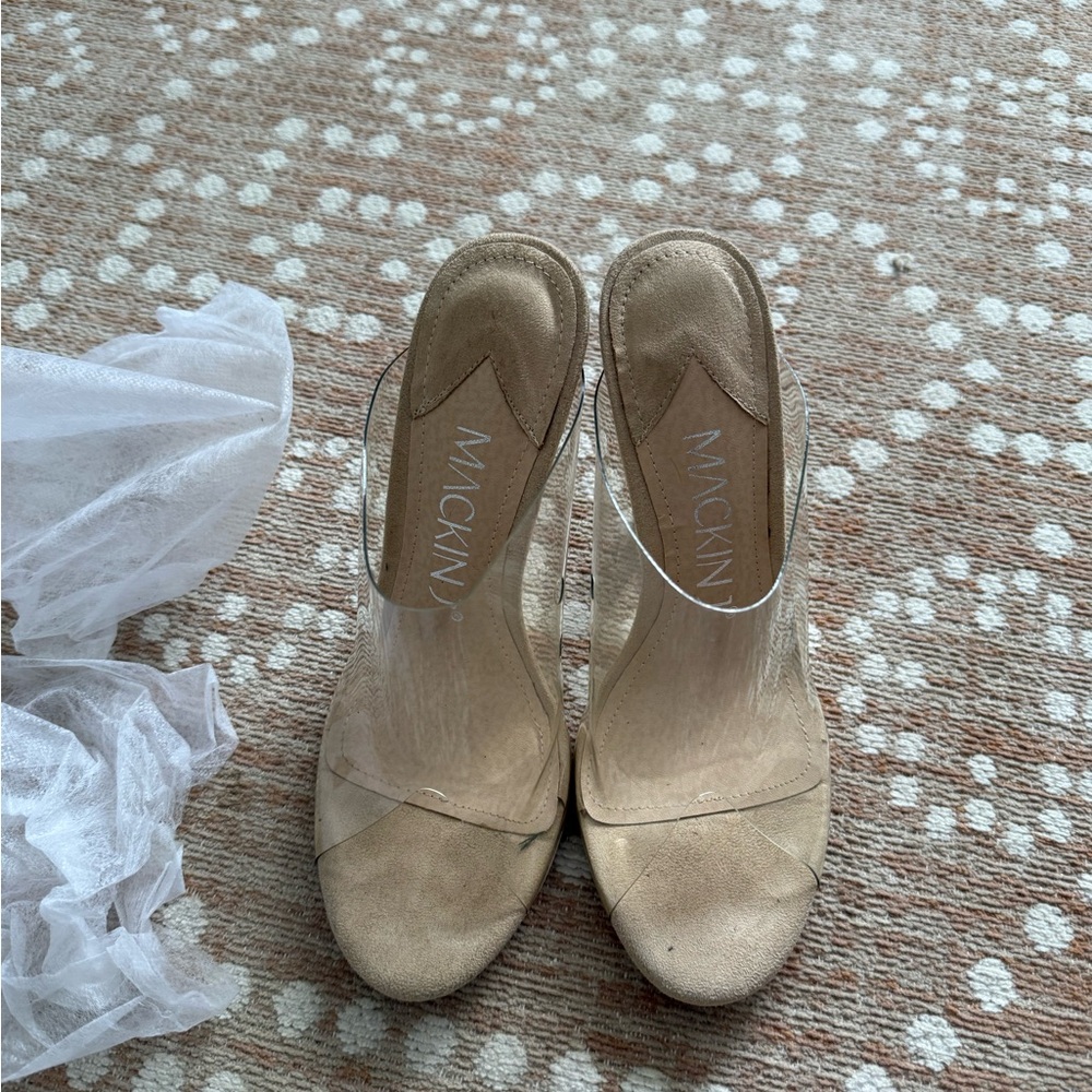 Clear and Tan Heels for Women